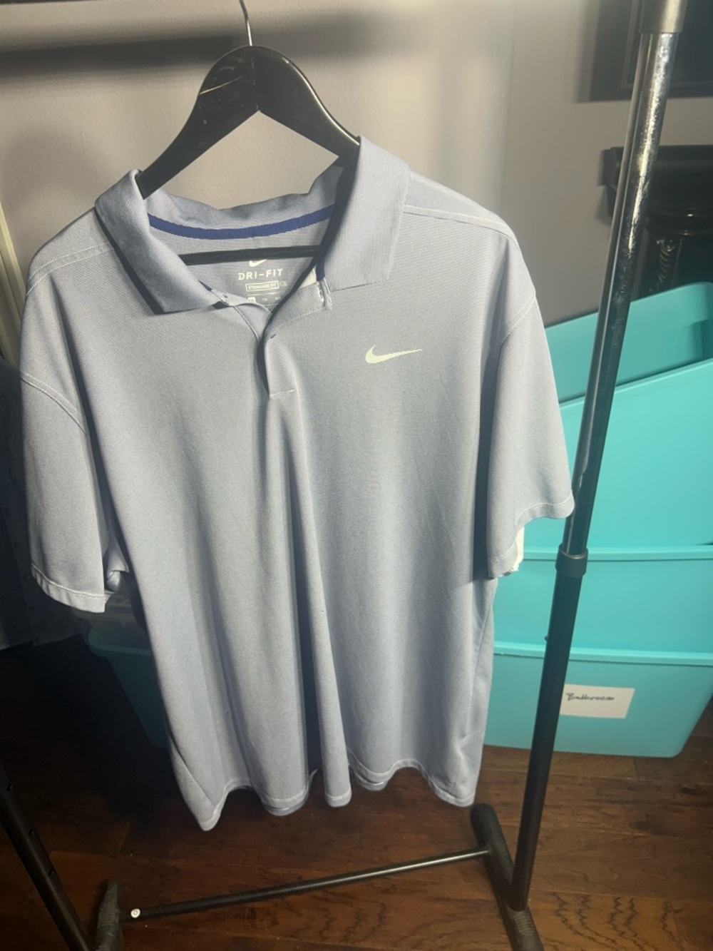 Nike Light Blue Dri-FIT Polo with Swoosh